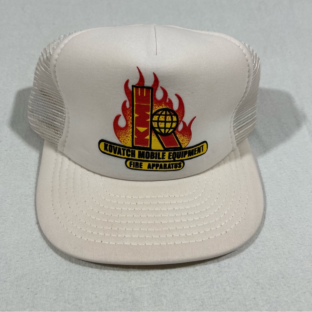 DA Designer Award Headwear Vintage Trucker Snapback Hat Mesh Fire Apparatus